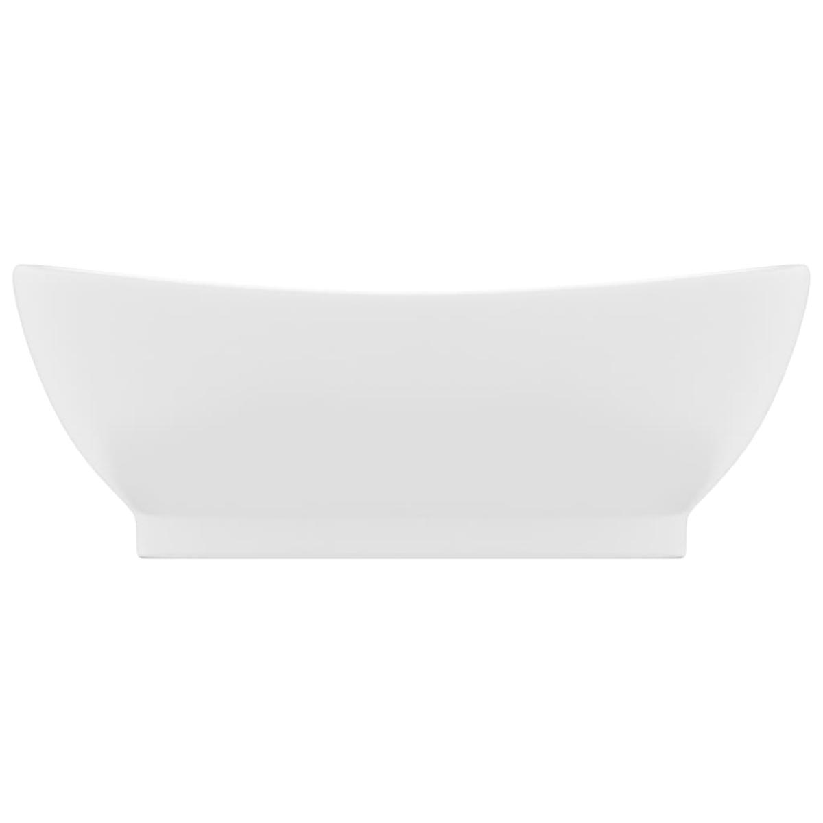 Lavabo lujoso con rebosadero  cerámica blanco mate 58,5x39 cm