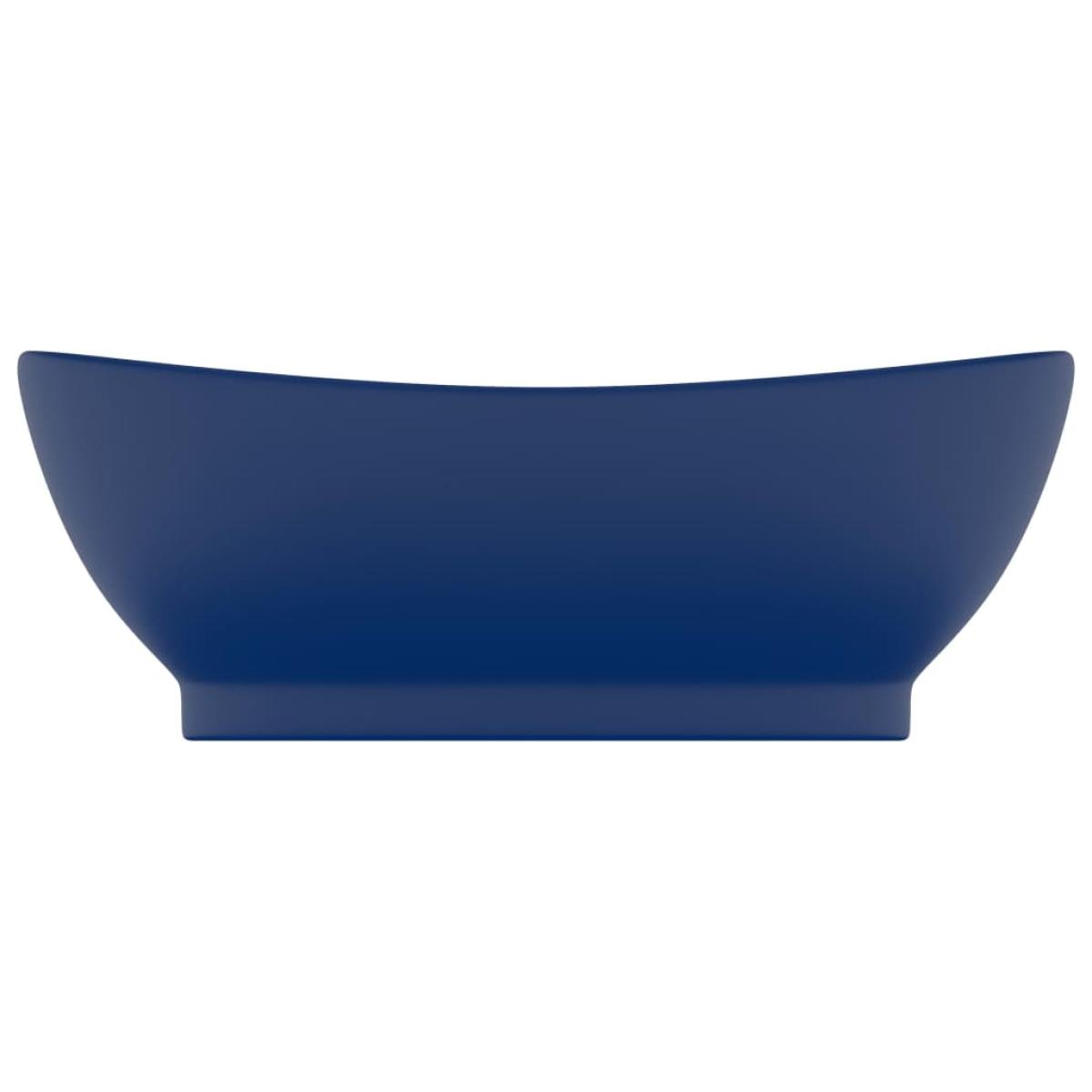 Lavabo lujoso con rebosadero cerámica azul oscuro 58,5x39cm