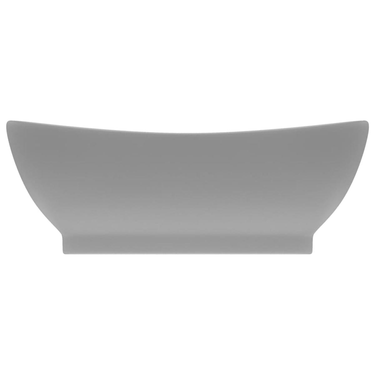 Lavabo lujoso ovalado con rebosadero cerámica gris claro mate