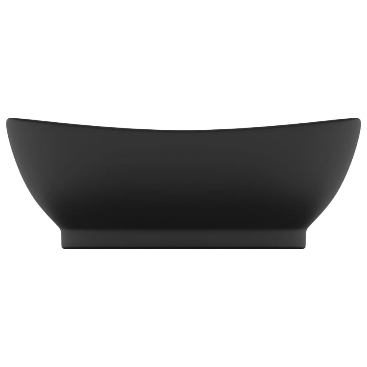 Lavabo lujoso con rebosadero cerámica negro mate 58,5x39 cm