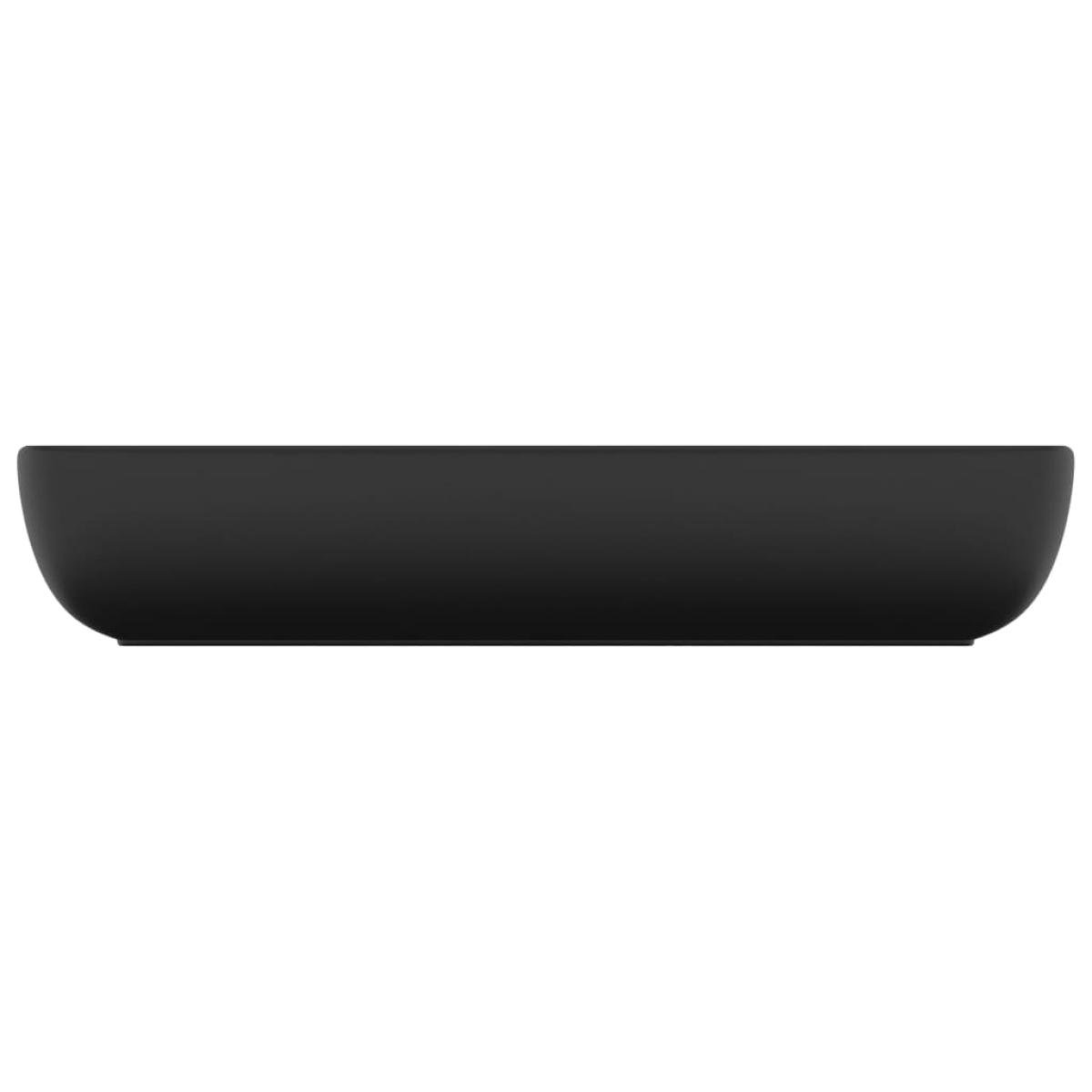 Lavabo de lujo de cerámica rectangular negro mate 71x38 cm
