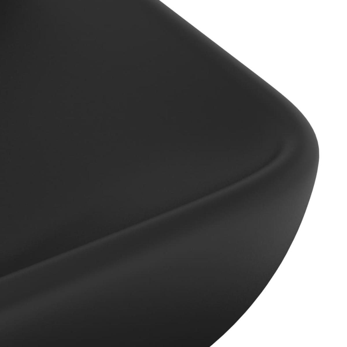 Lavabo de lujo de cerámica rectangular negro mate 71x38 cm
