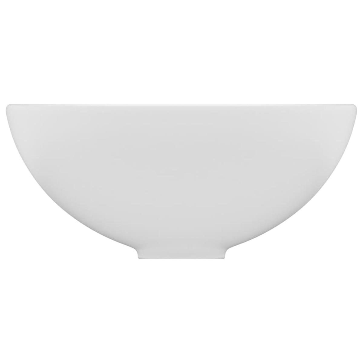 Lavabo de lujo redondo cerámica blanco mate 32,5x14 cm