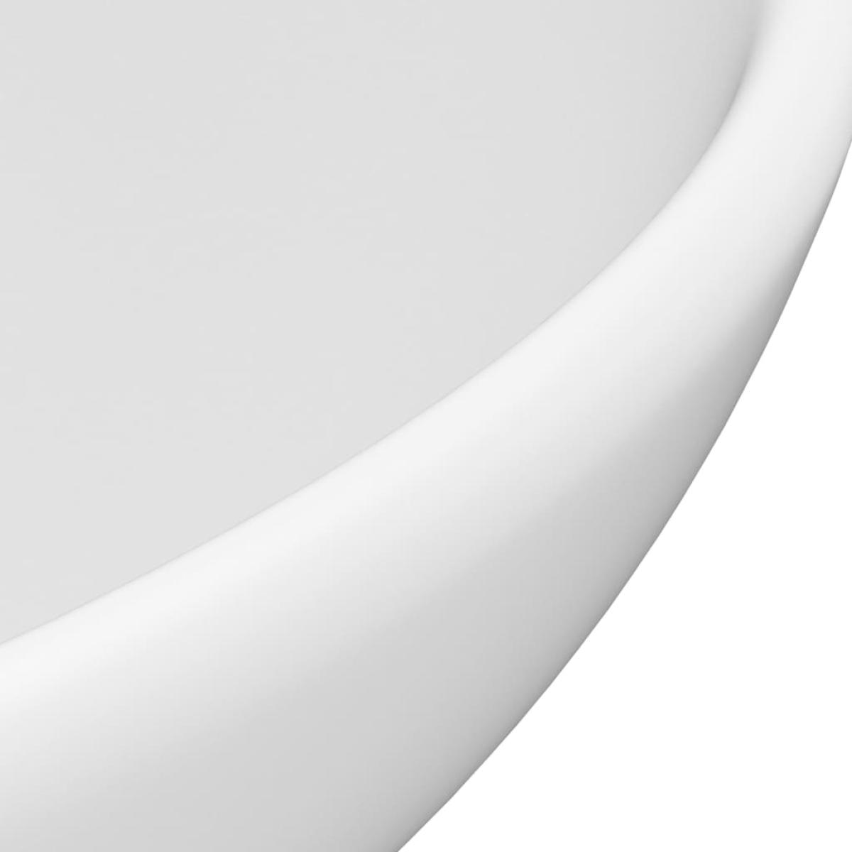 Lavabo de lujo redondo cerámica blanco mate 32,5x14 cm