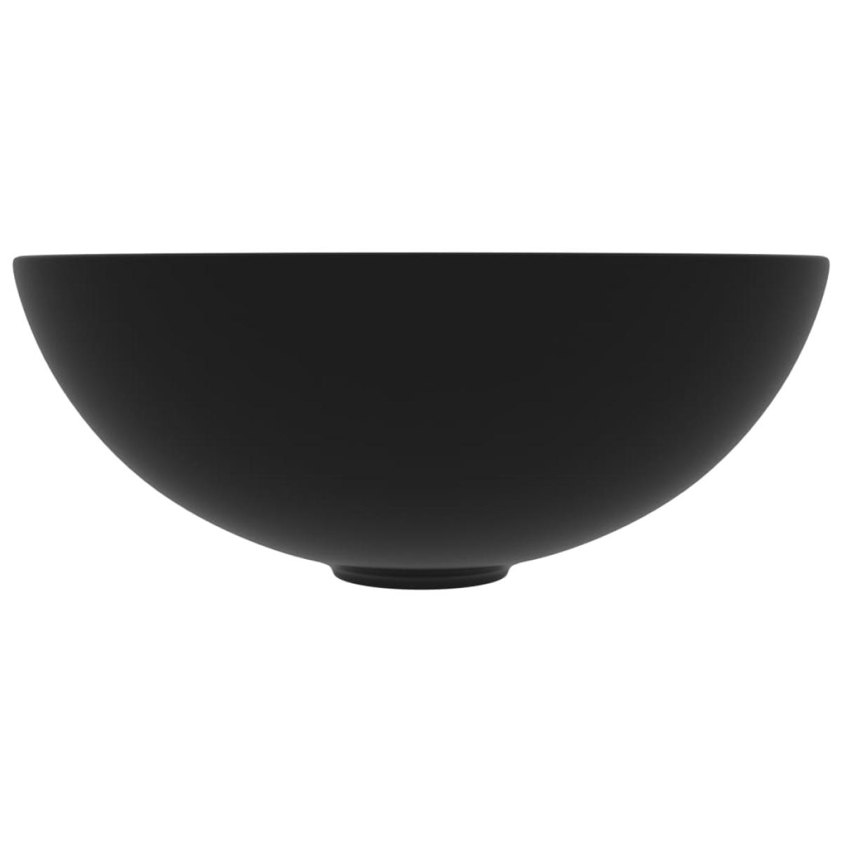Lavabo de cuarto de baño redondo cerámica negro mate