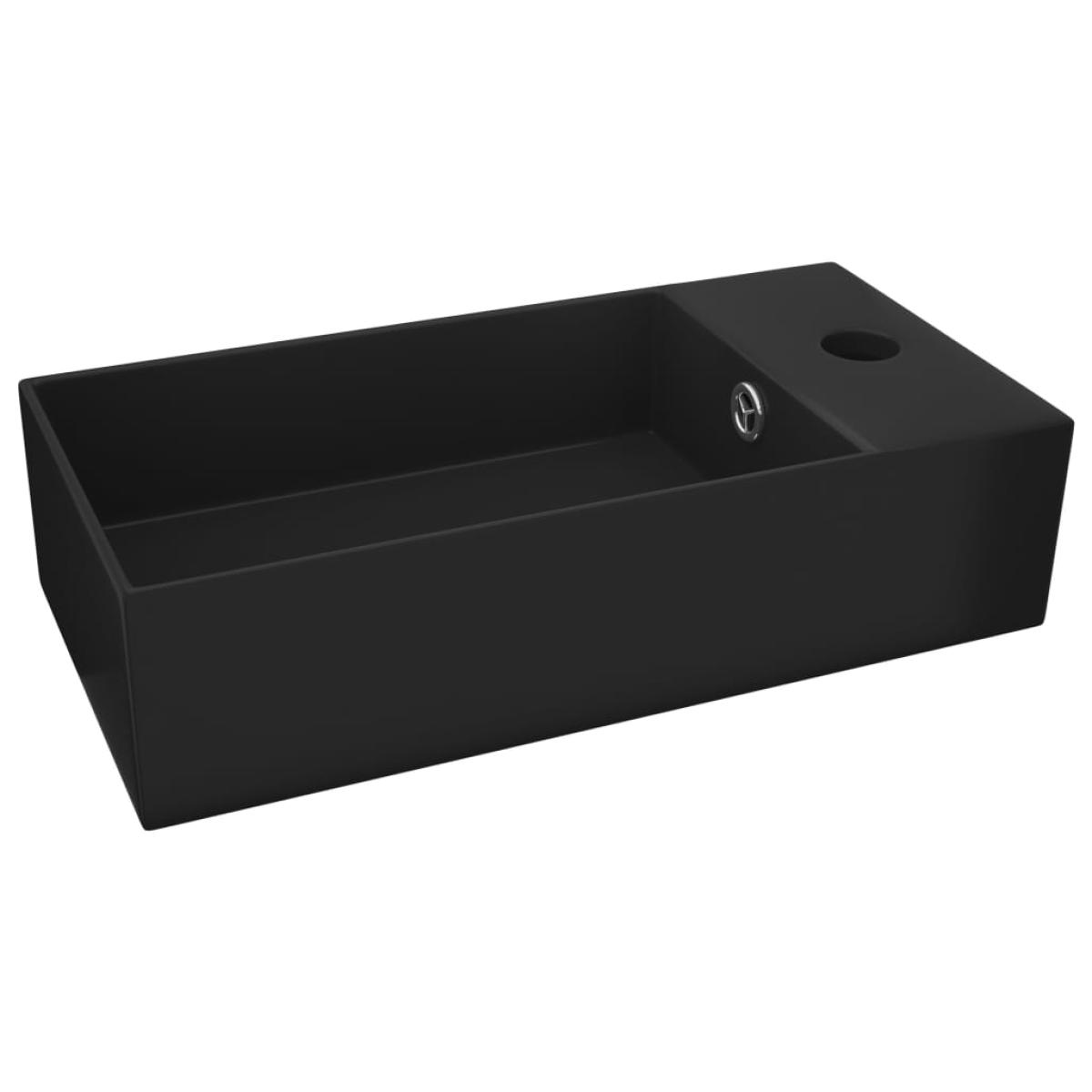 Lavabo con rebosadero cerámica negro mate