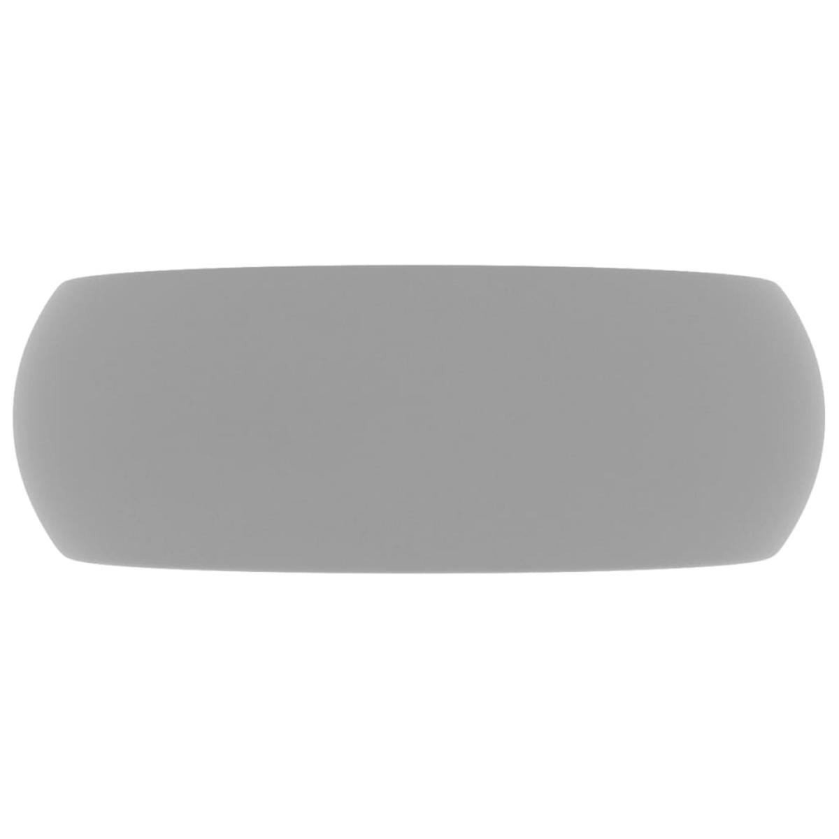 Lavabo de lujo redondo cerámica gris claro mate 40x15 cm 