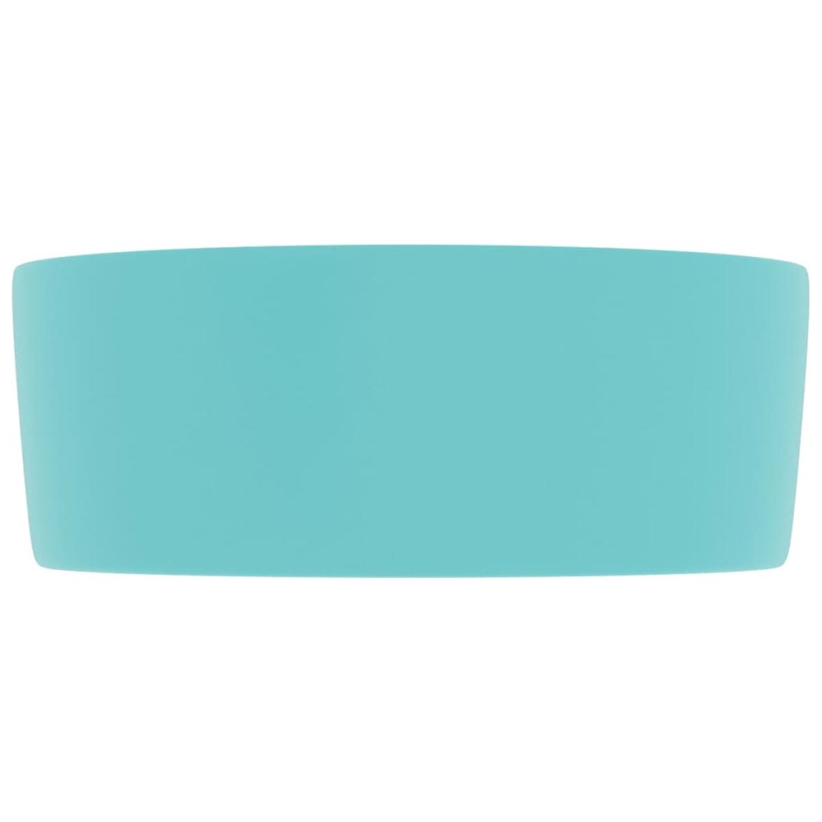 Lavabo de lujo redondo cerámica verde claro mate 40x15 cm 