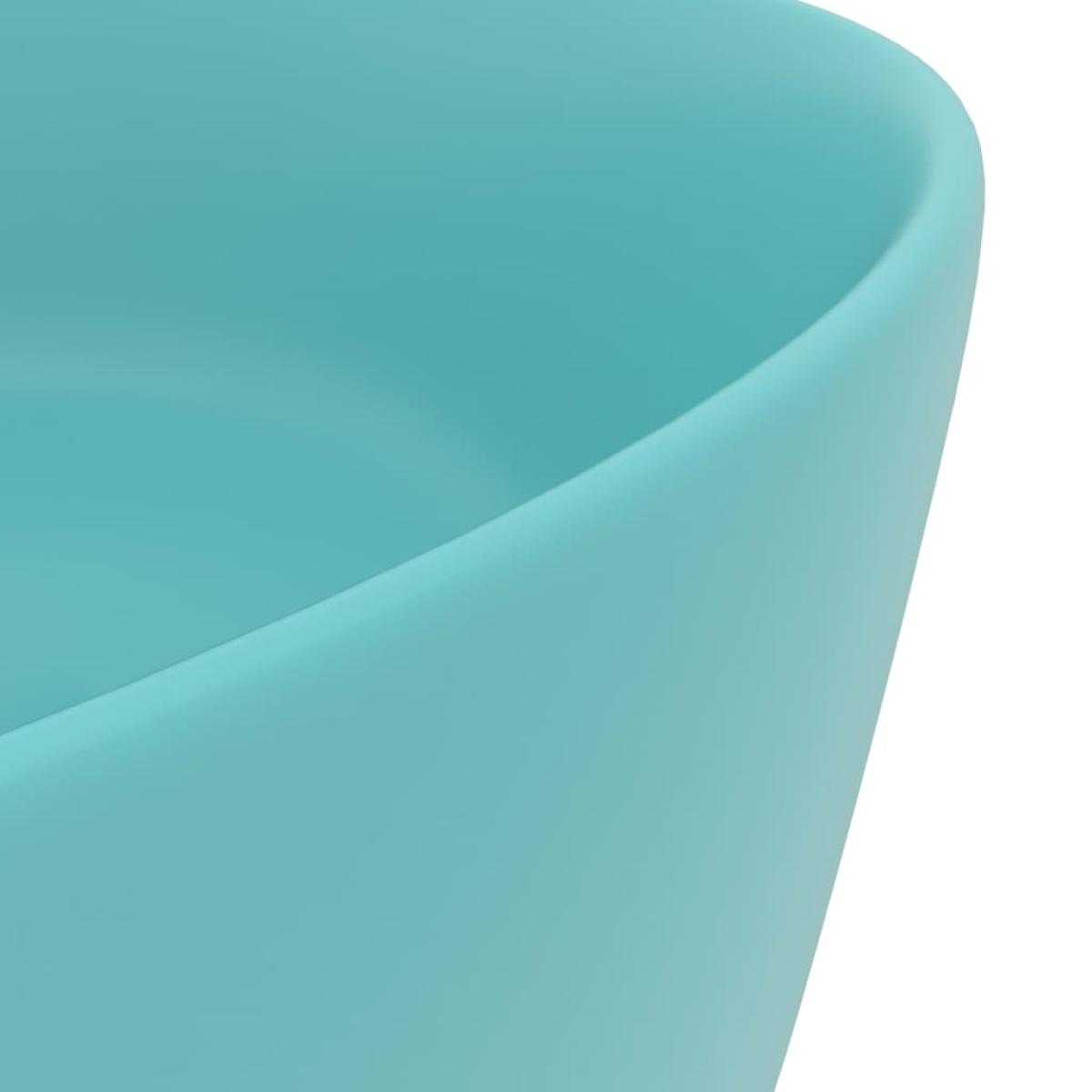 Lavabo de lujo redondo cerámica verde claro mate 40x15 cm 