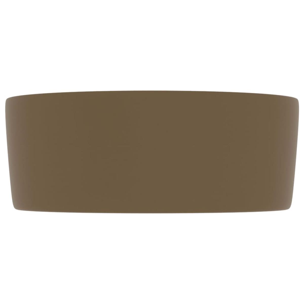 Lavabo de lujo redondo cerámica crema mate 40x15 cm 