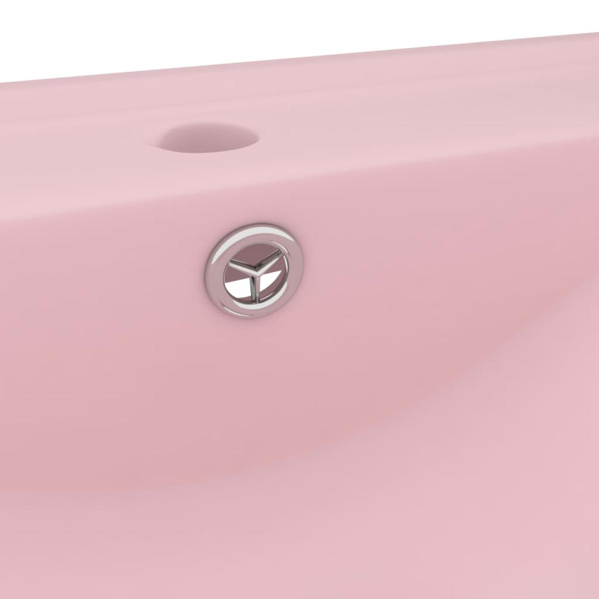 Lavabo de lujo con grifo cerámica 60x46 cm rosa mate