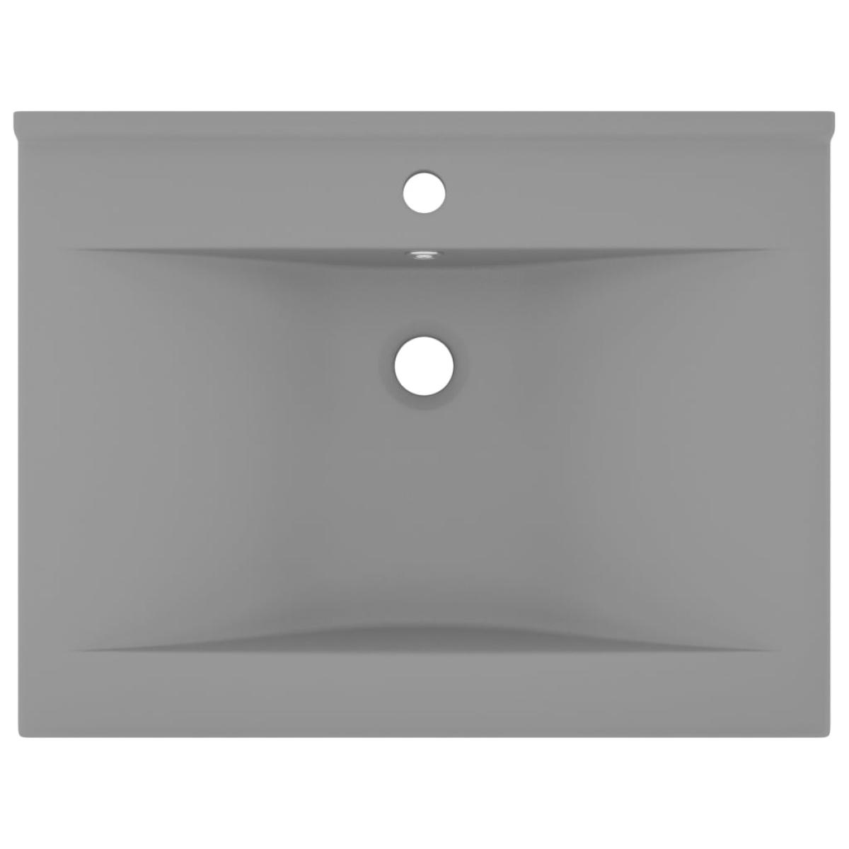Lavabo de lujo con grifo cerámica 60x46 cm gris claro