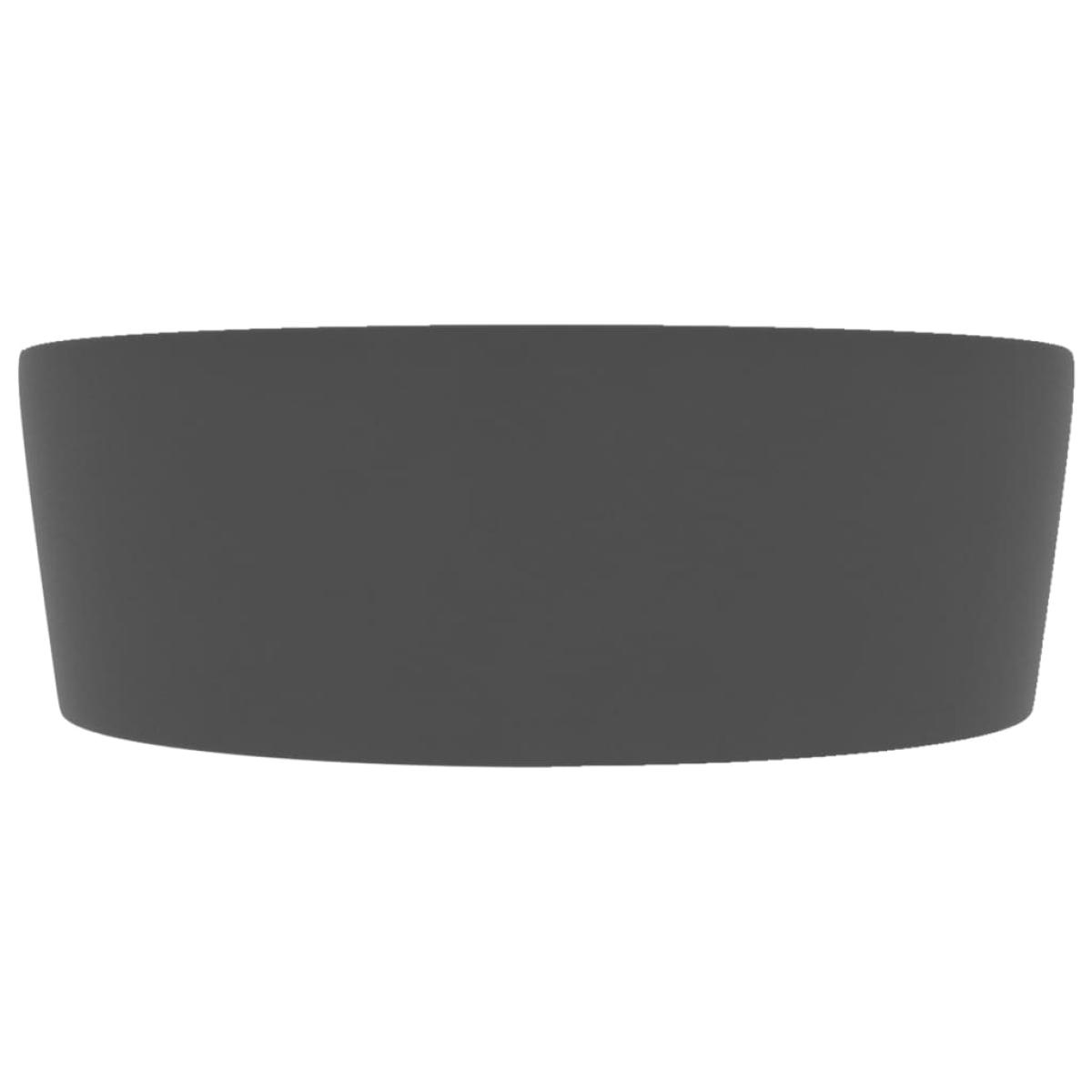 Lavabo lujoso con rebosadero cerámica gris oscuro mate 36x13 cm