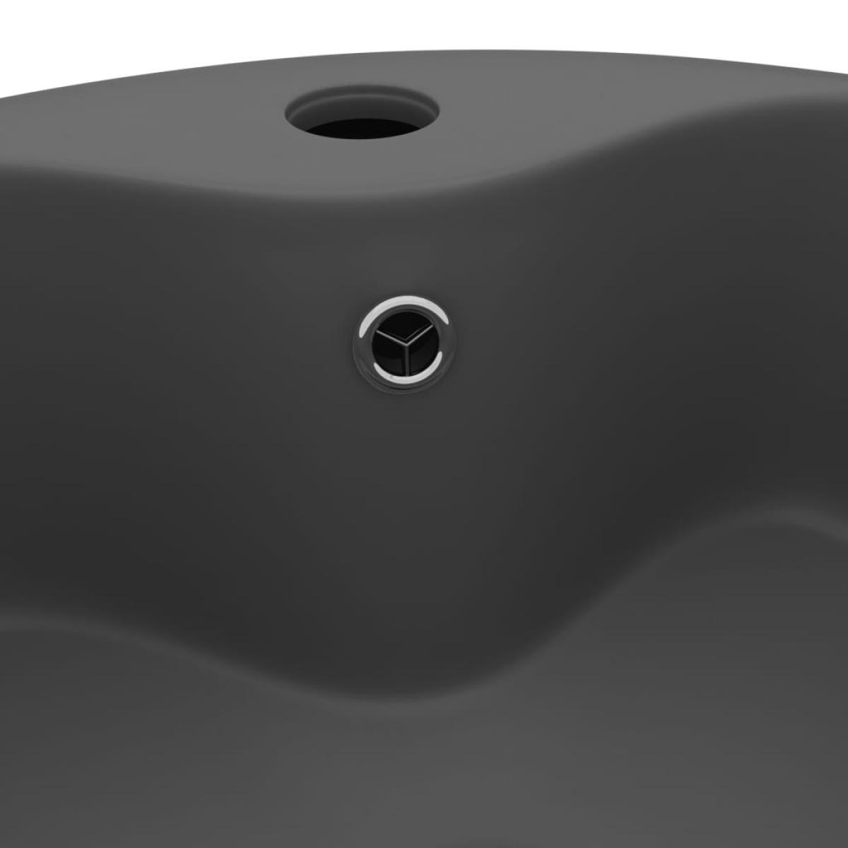 Lavabo lujoso con rebosadero cerámica gris oscuro mate 36x13 cm