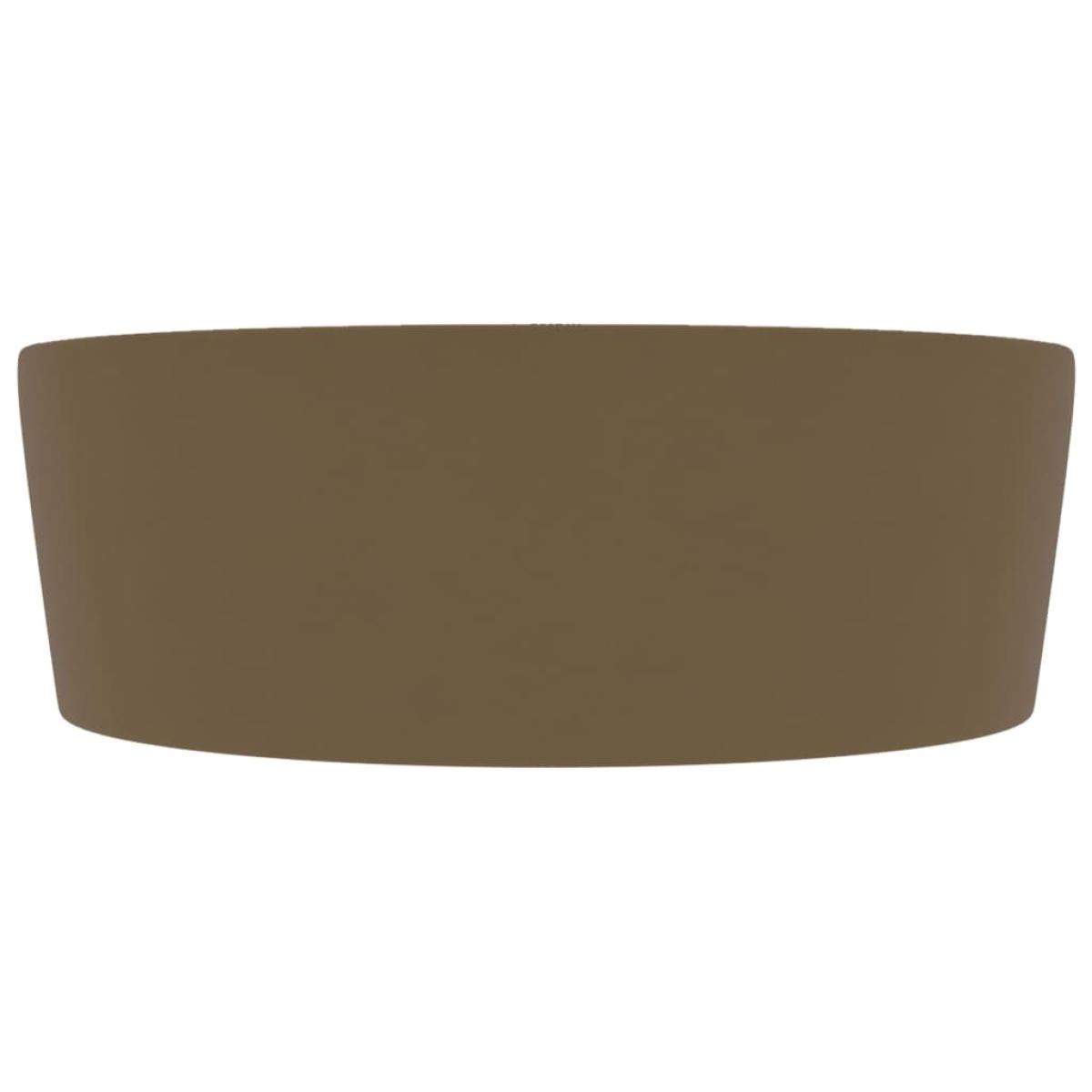 Lavabo lujoso con rebosadero cerámica crema mate 36x13 cm