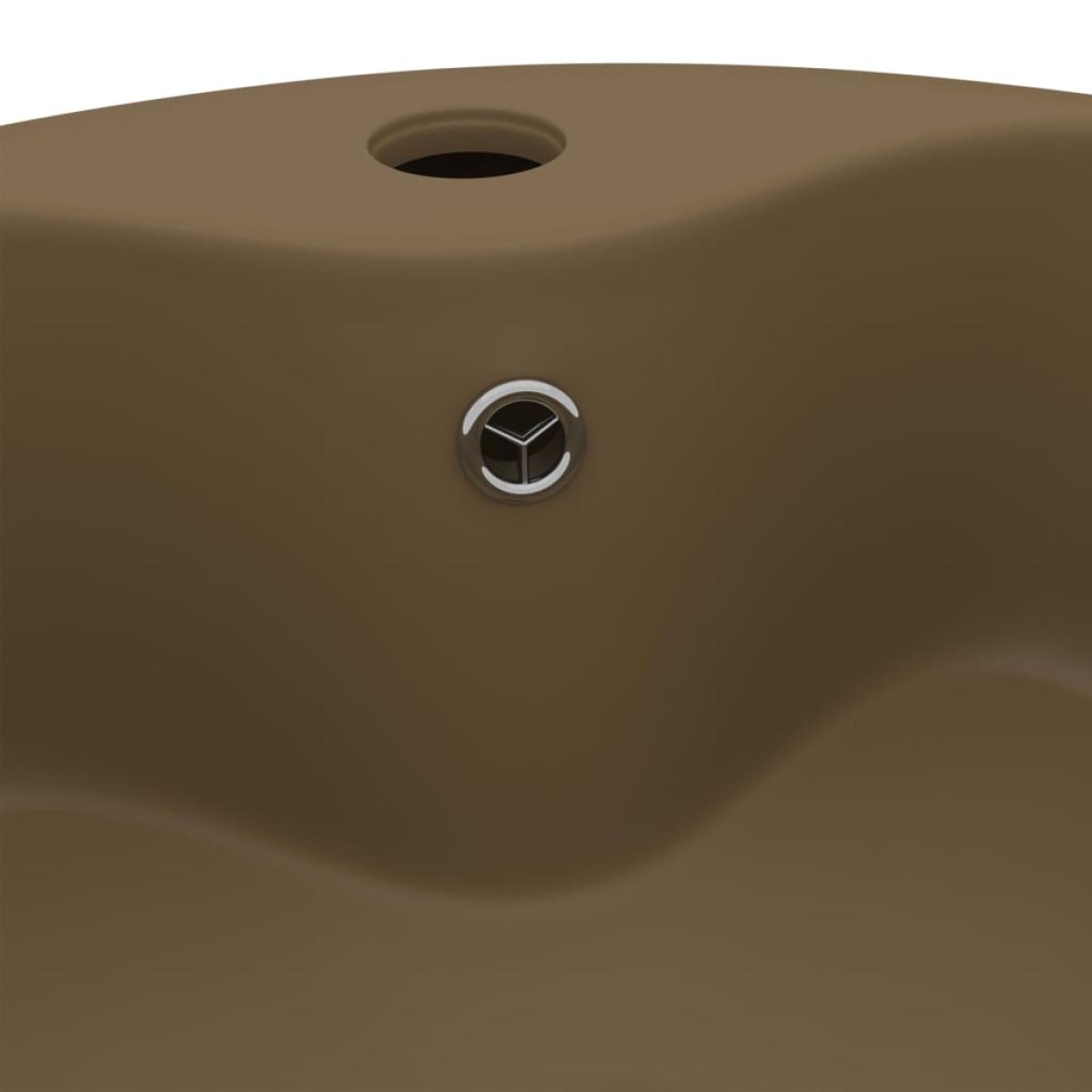 Lavabo lujoso con rebosadero cerámica crema mate 36x13 cm