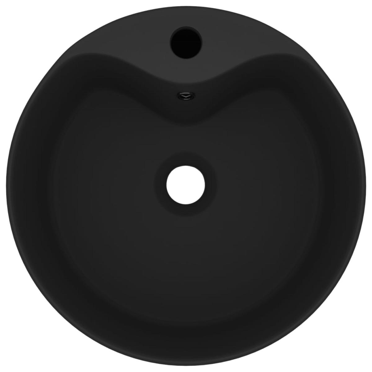 Lavabo lujoso con rebosadero cerámica negro mate 36x13 cm