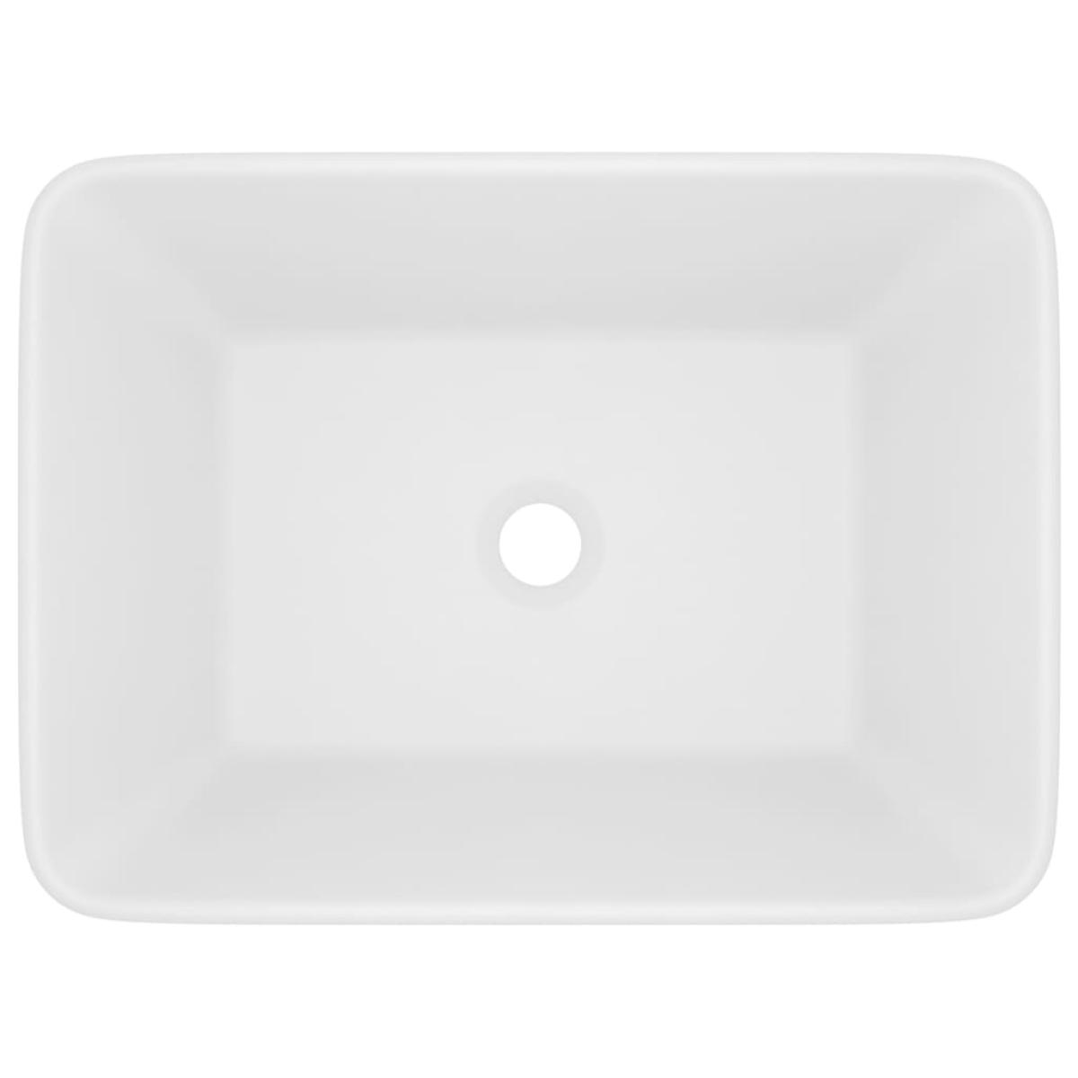 Lavabo de lujo de cerámica blanco mate 41x30x12 cm