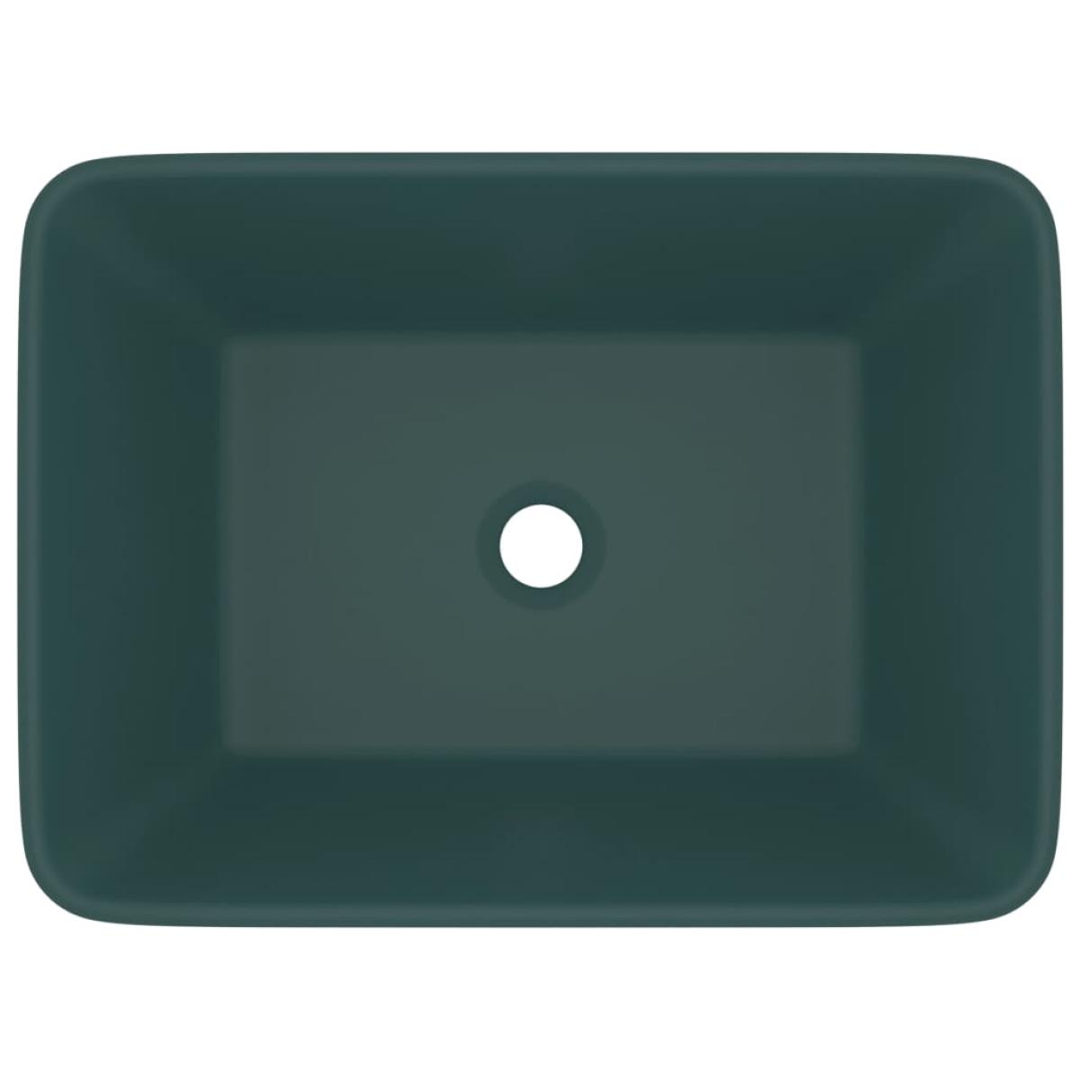 Lavabo de lujo cerámica verde oscuro mate 41x30x12 cm