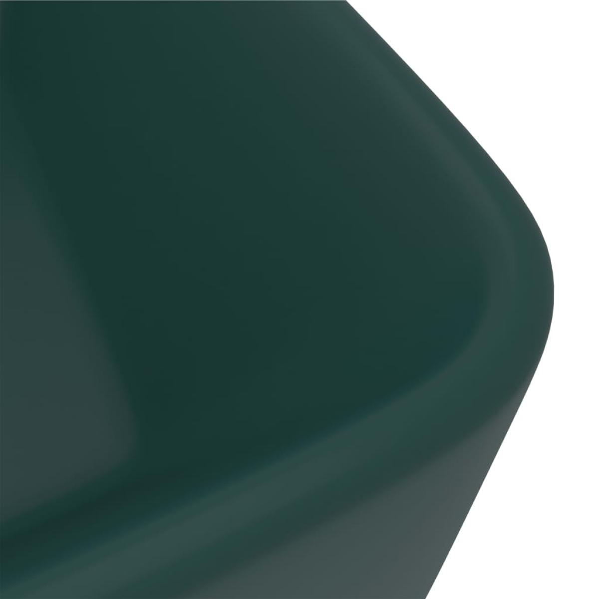 Lavabo de lujo cerámica verde oscuro mate 41x30x12 cm