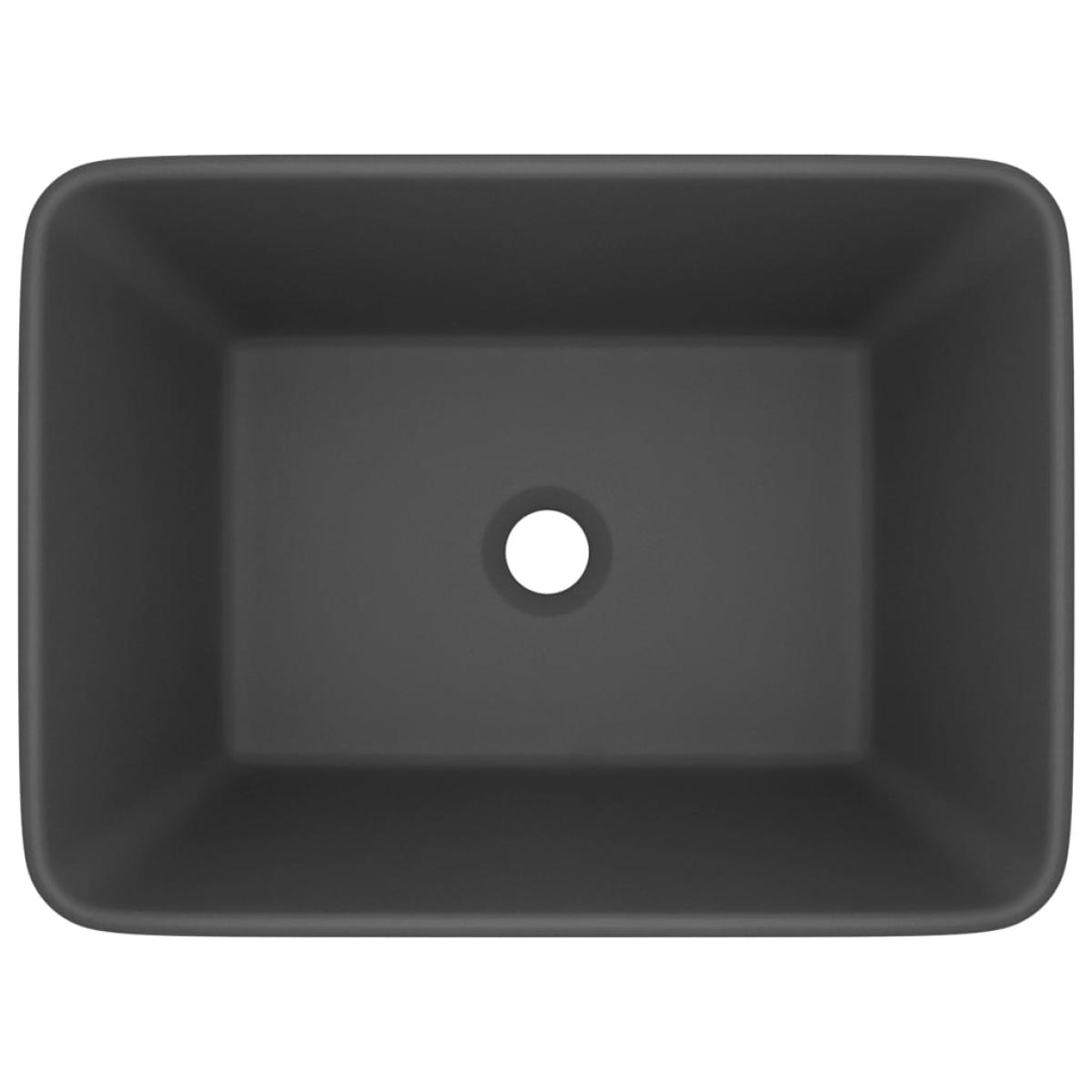 Lavabo de lujo cerámica gris oscuro mate 41x30x12 cm