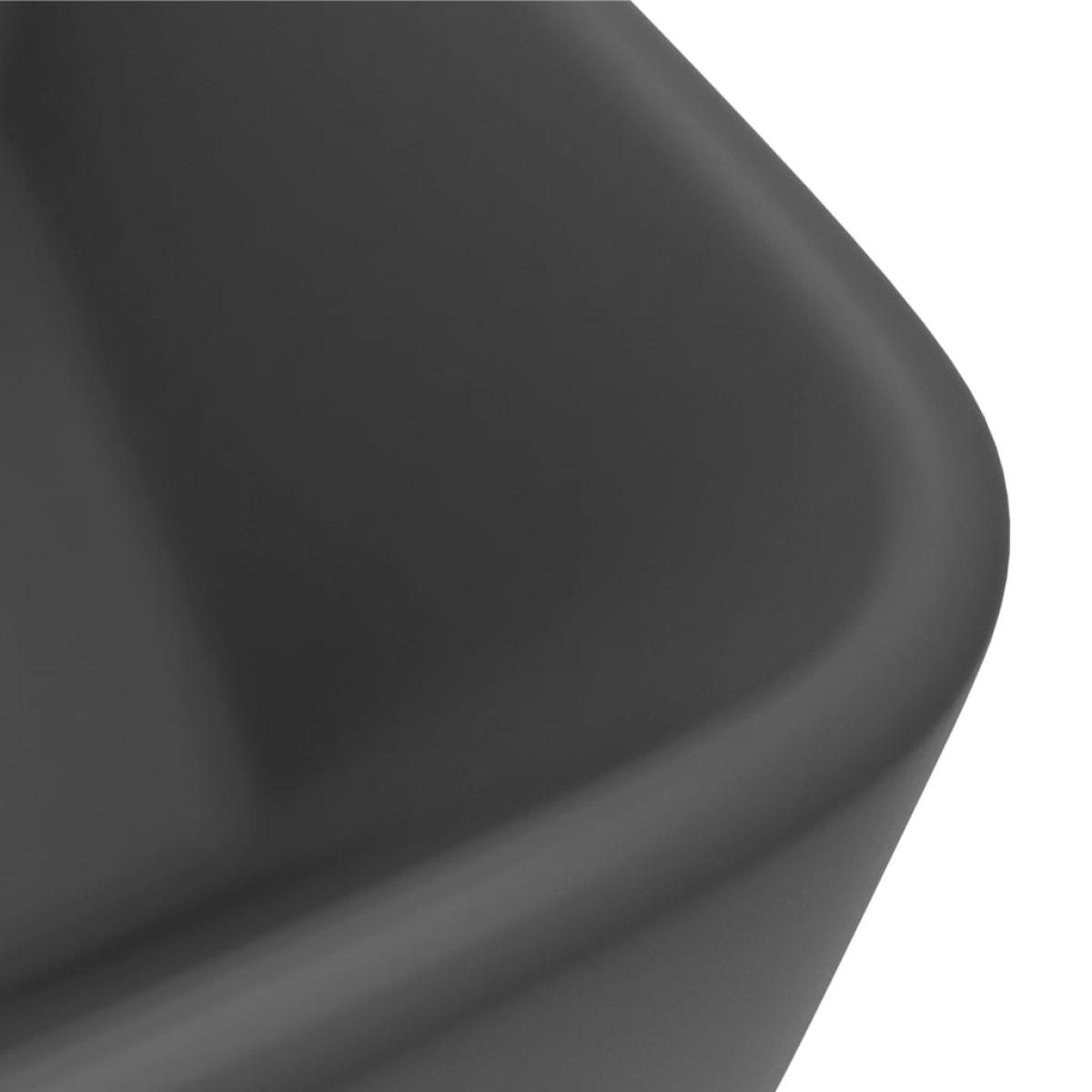 Lavabo de lujo cerámica gris oscuro mate 41x30x12 cm