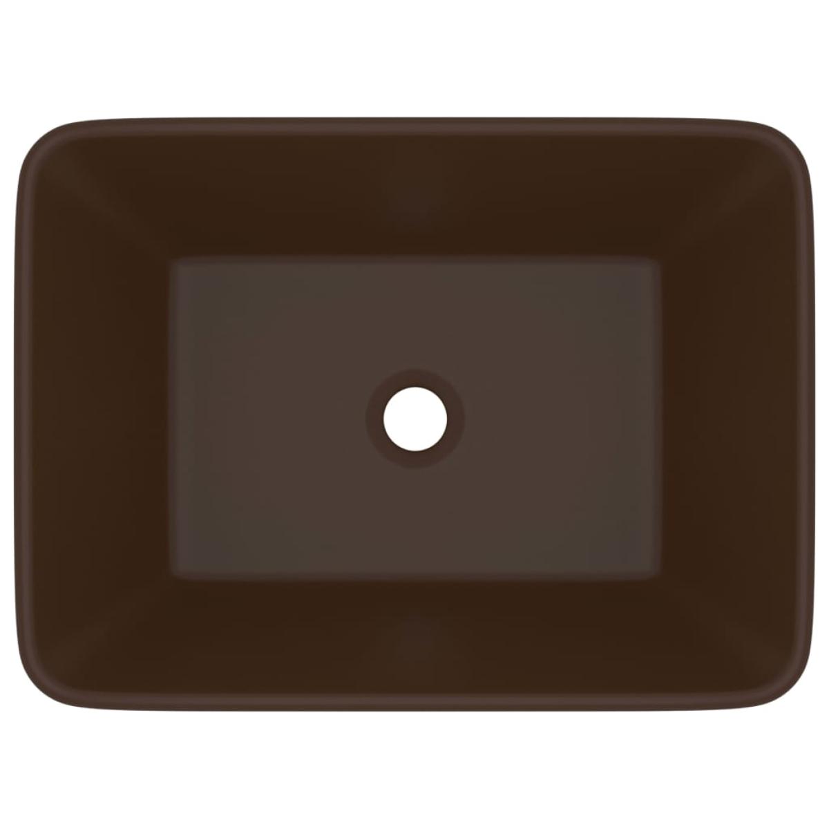 Lavabo de lujo cerámica marrón oscuro mate 41x30x12 cm