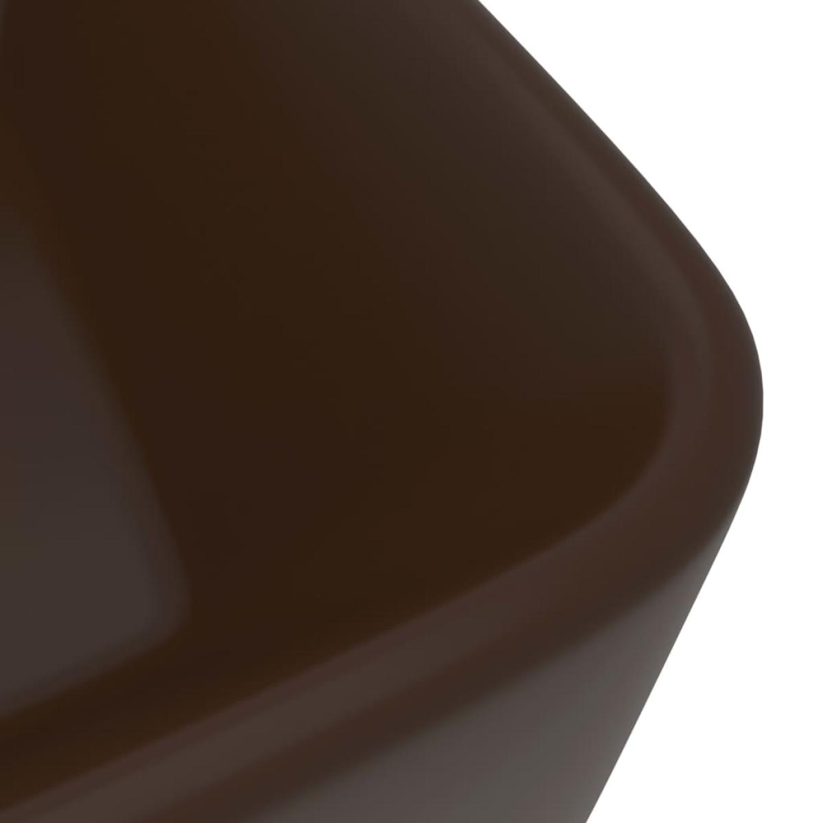 Lavabo de lujo cerámica marrón oscuro mate 41x30x12 cm