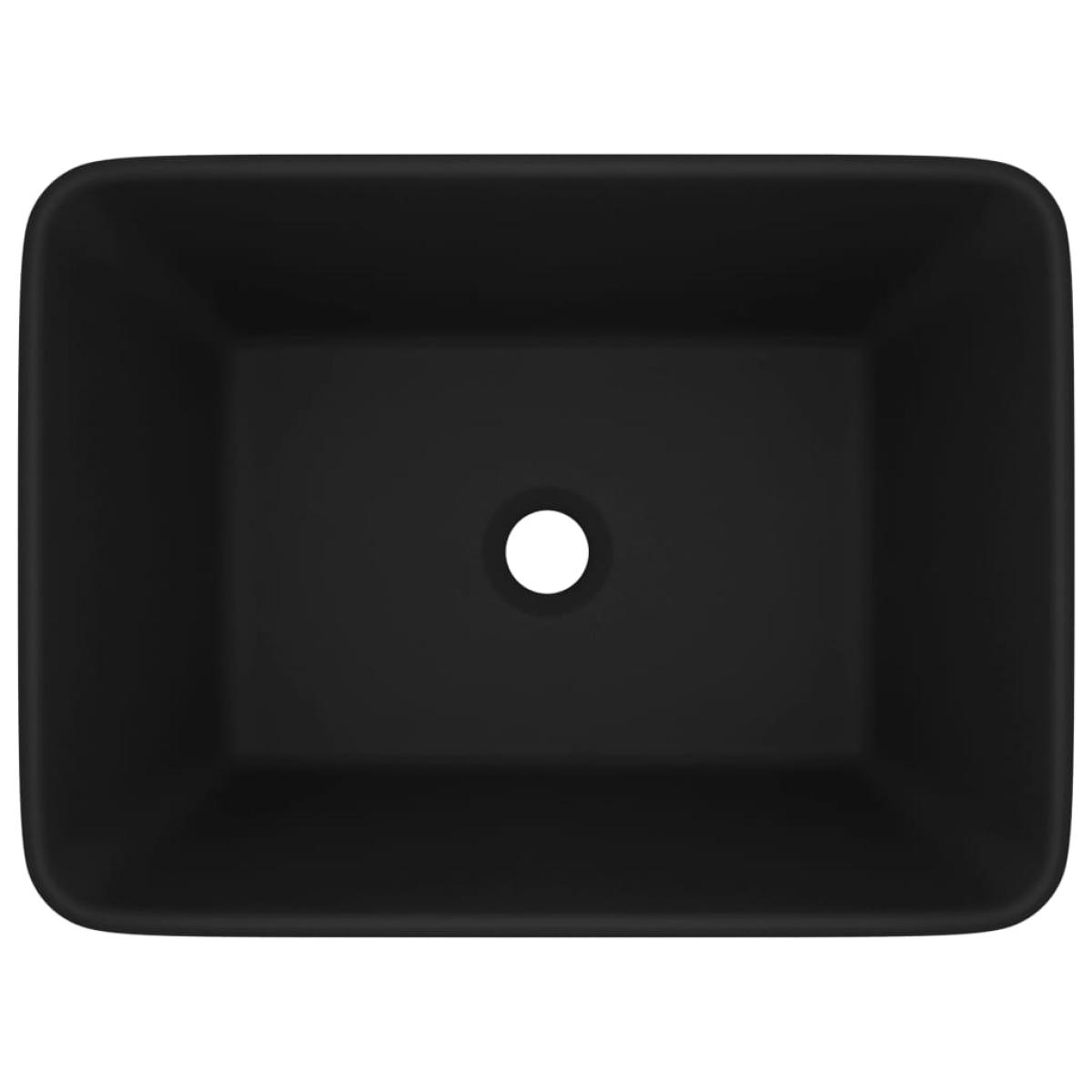 Lavabo de lujo de cerámica negro mate 41x30x12 cm