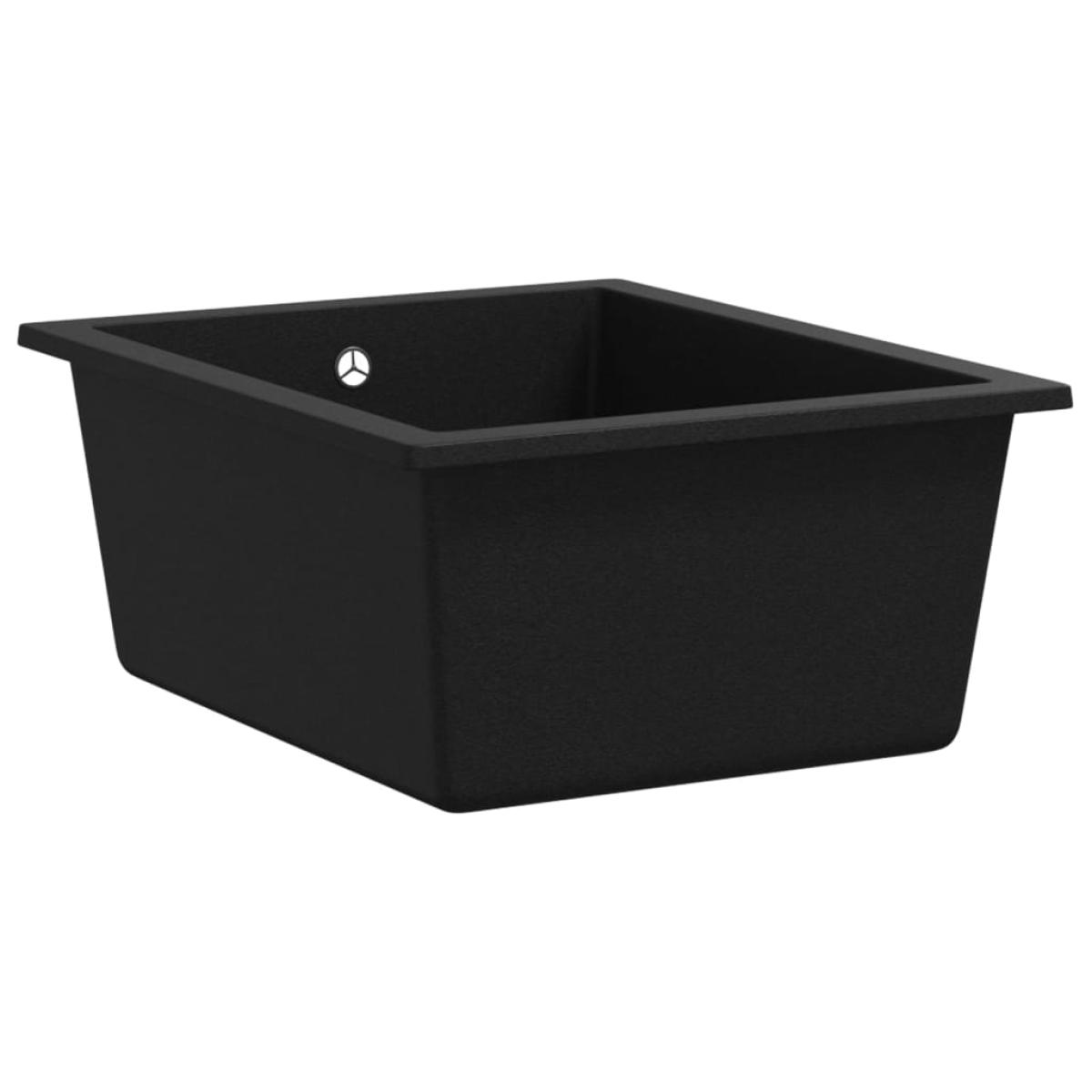 Fregadero de cocina con rebosadero granito negro