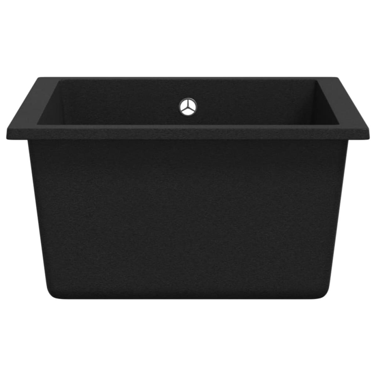 Fregadero de cocina con rebosadero granito negro
