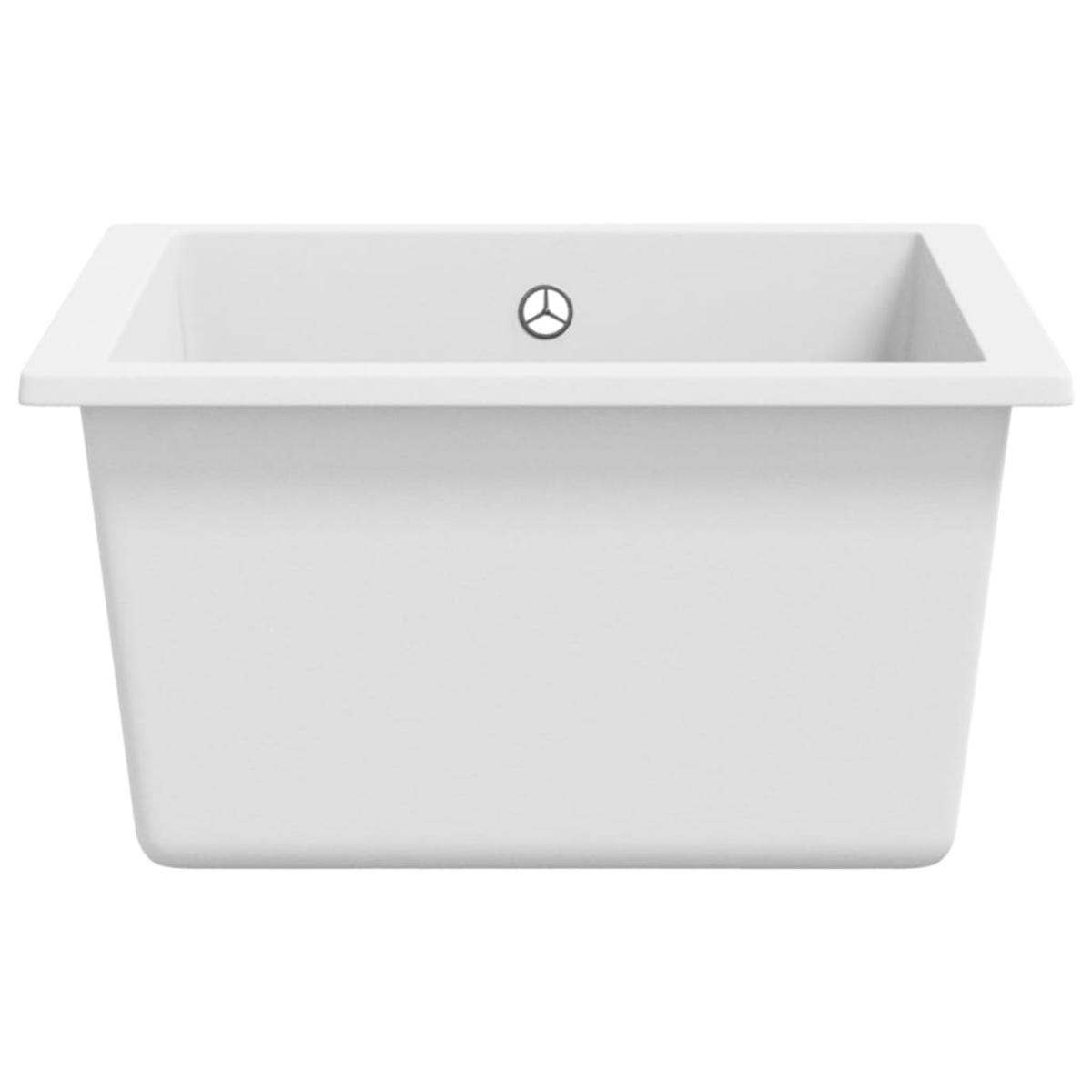 Fregadero de cocina con rebosadero granito blanco