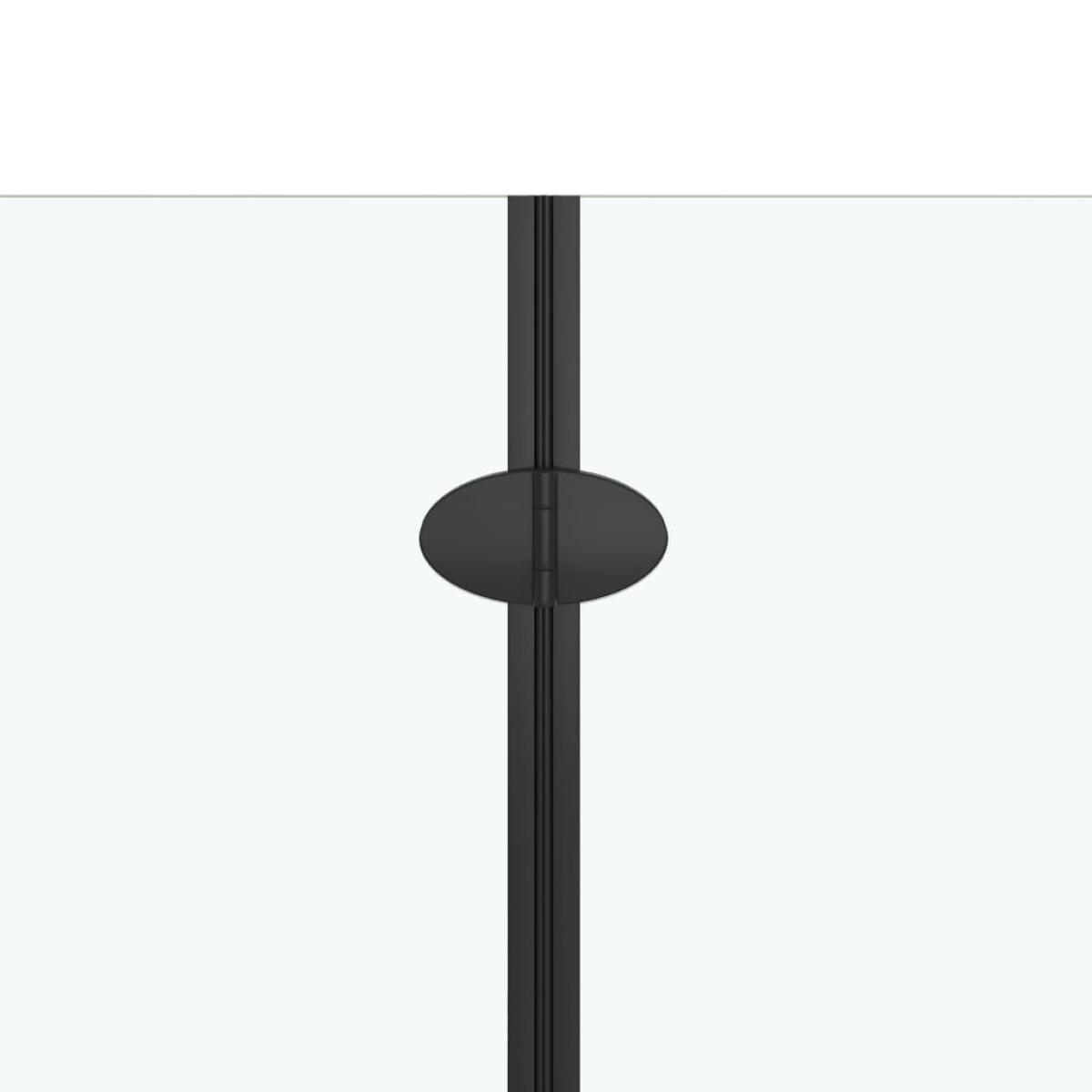 Mampara de ducha plegable 3 paneles ESG 130x138 cm negro