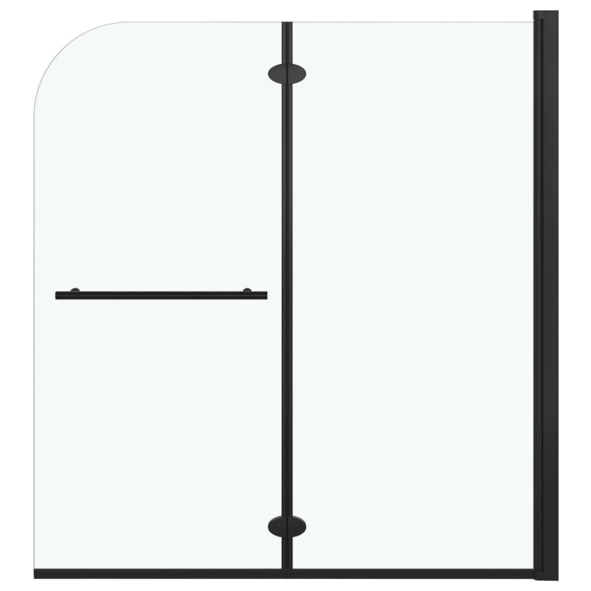 Mampara de ducha plegable 2 paneles ESG negro 120x140 cm