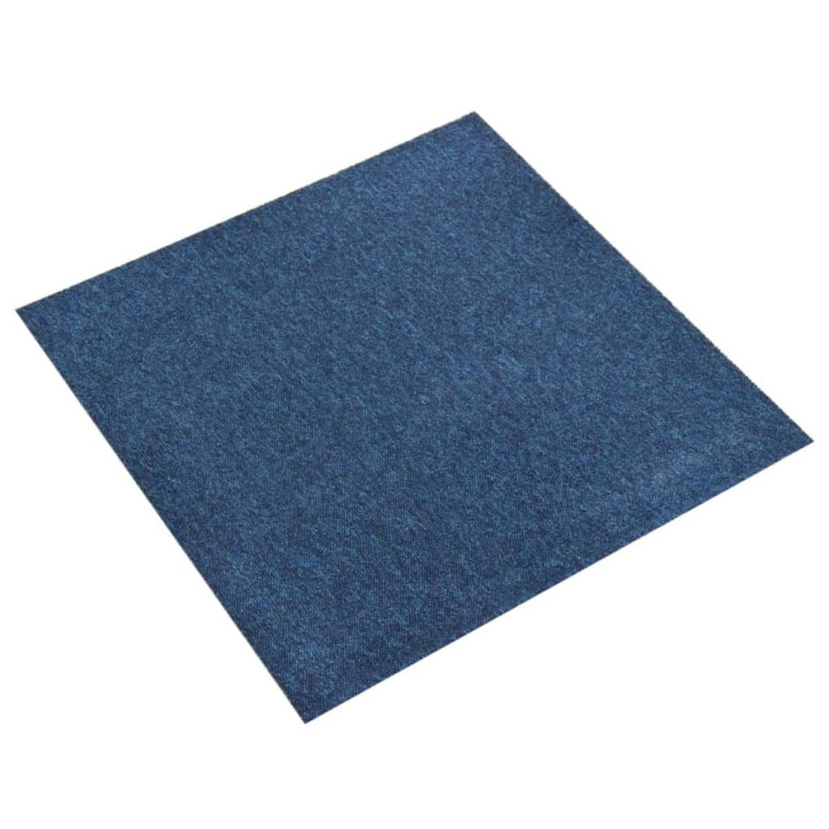 Baldosas de suelo de moqueta 20 uds 5 m² 50x50 cm azul oscuro