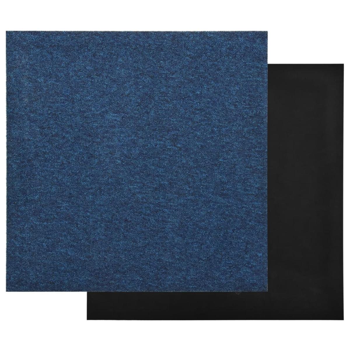 Baldosas de suelo de moqueta 20 uds 5 m² 50x50 cm azul oscuro