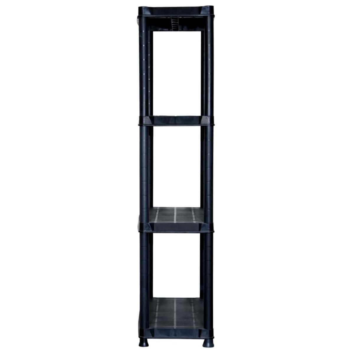 Estante de almacenaje 4 niveles negro plástico 61x30,5x130 cm