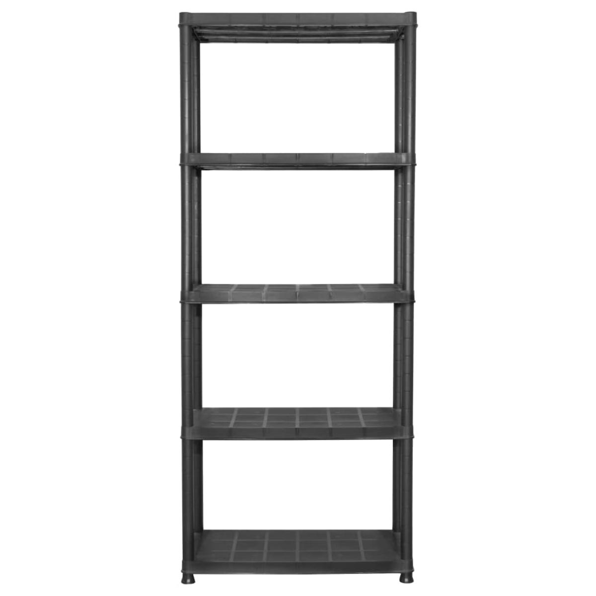 Estante de almacenaje 5 niveles negro plástico 71x38x170 cm