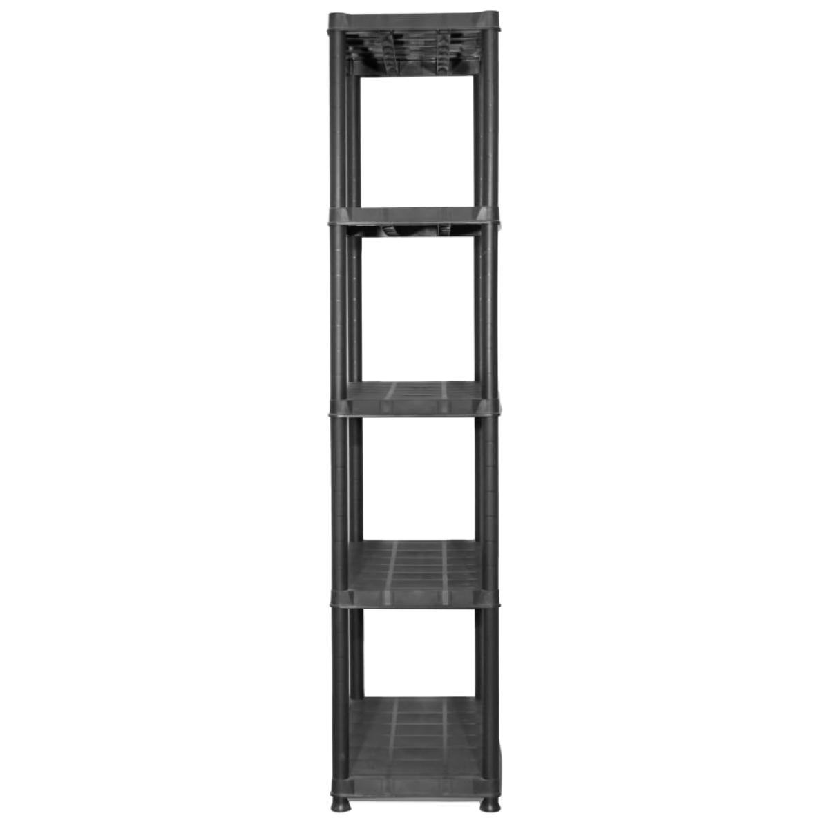Estante de almacenaje 5 niveles negro plástico 71x38x170 cm