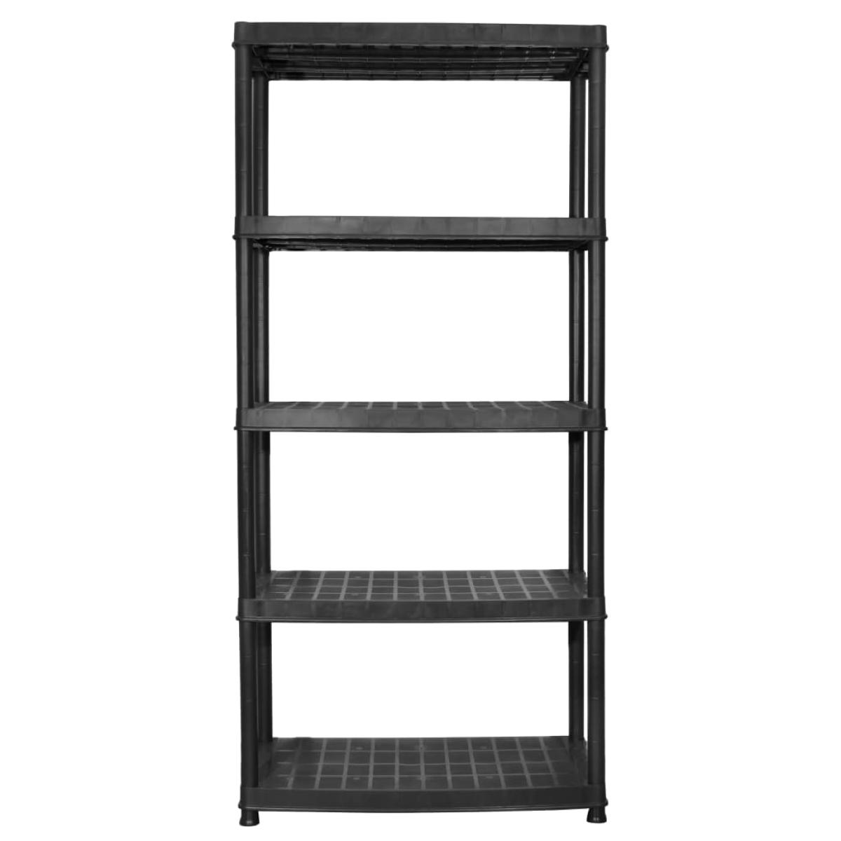 Estante de almacenaje 5 niveles negro plástico 85x40x185 cm