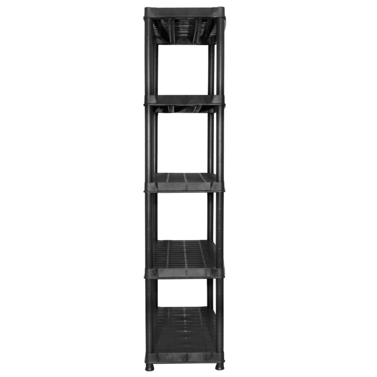 Estante de almacenaje 5 niveles negro plástico 85x40x185 cm