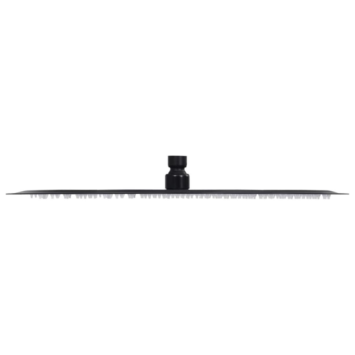 Cabezal de ducha efecto lluvia acero inox redondo negro 40 cm