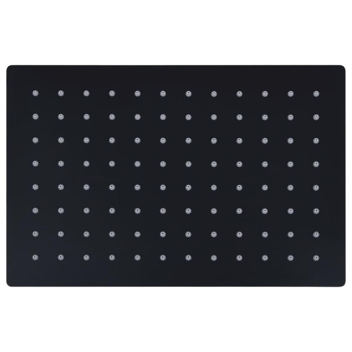 Cabezal ducha efecto lluvia acero inox cuadrado negro 30x20 cm 