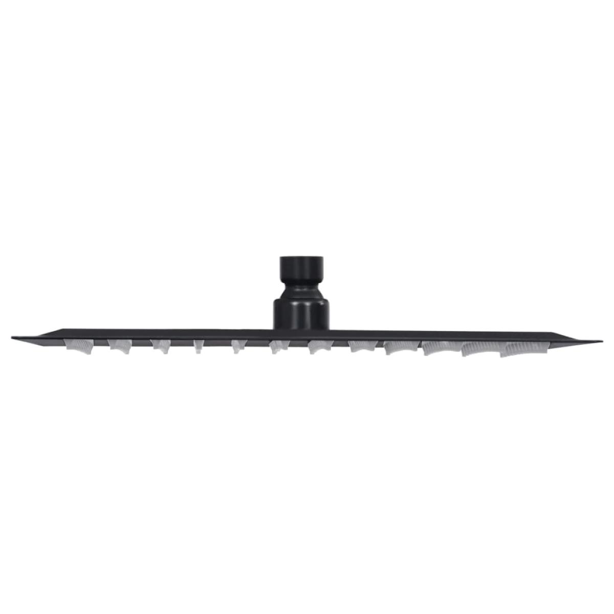 Cabezal ducha efecto lluvia acero inox cuadrado negro 30x20 cm 