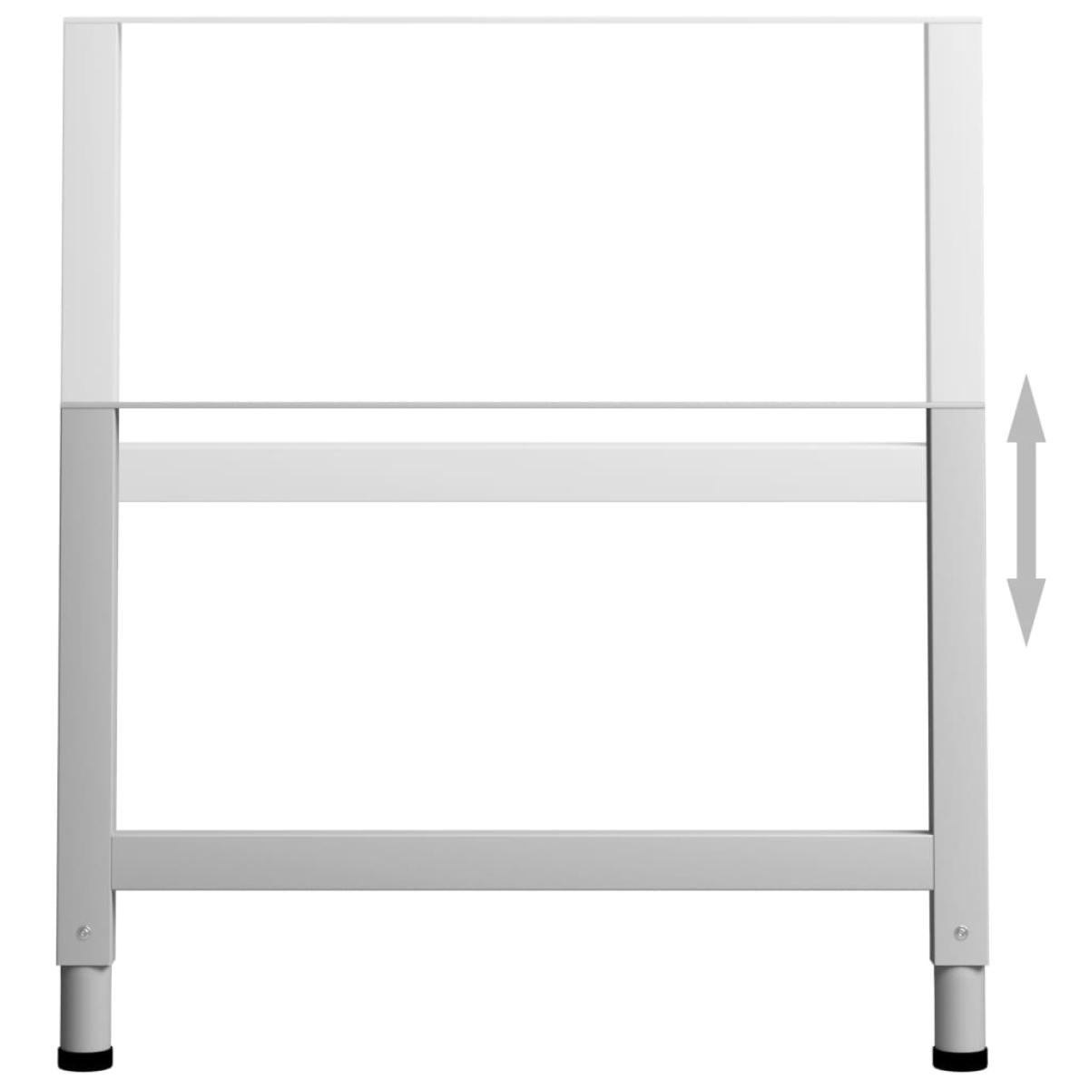 Estructura de banco de trabajo 2 uds metal 85x(69-95,5)cm gris