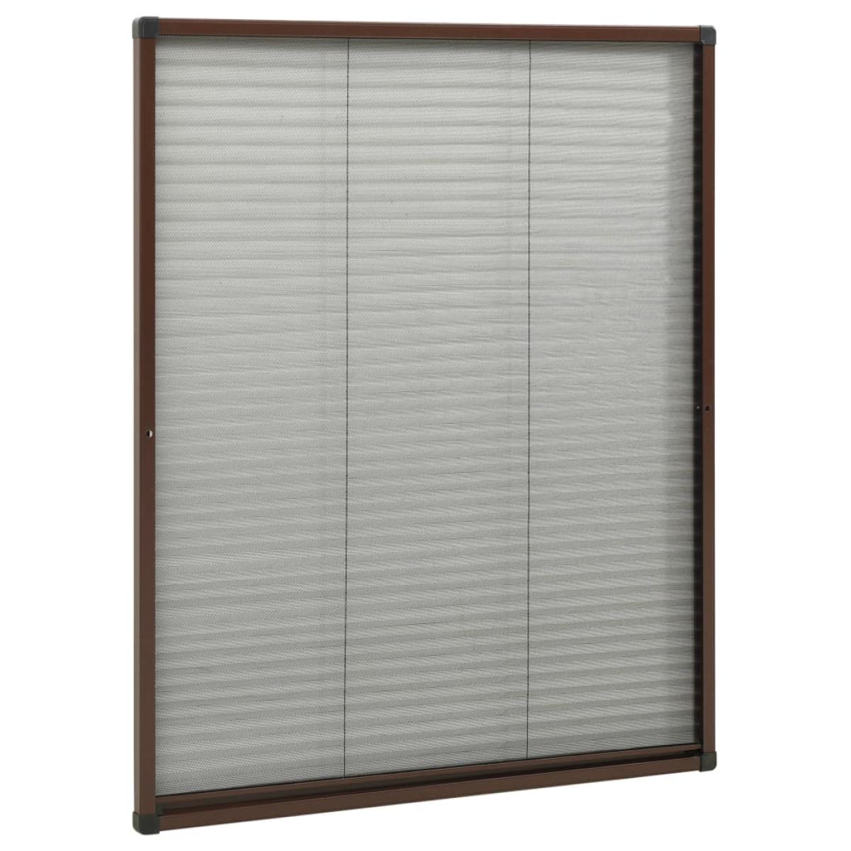 Mosquitera plisada para ventanas aluminio marrón 80x100 cm