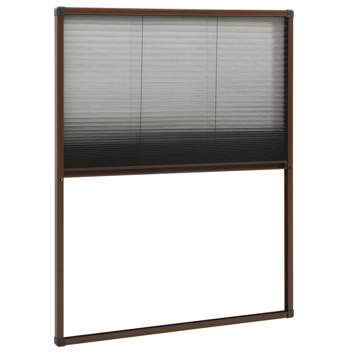 Mosquitera plisada para ventanas aluminio marrón 80x100 cm