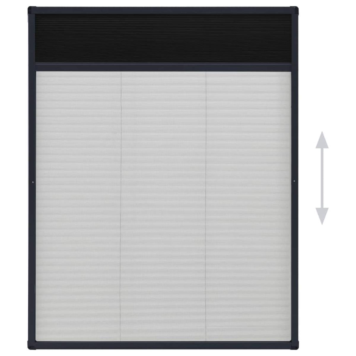 Mosquitera plisada de ventanas aluminio gris antracita 60x80cm