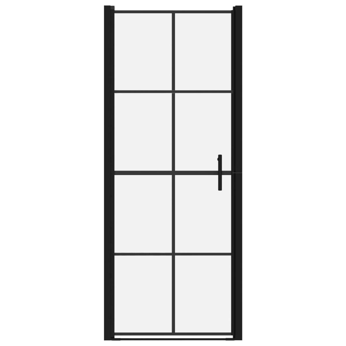 Puertas de ducha de vidrio templado negro 81x195 cm
