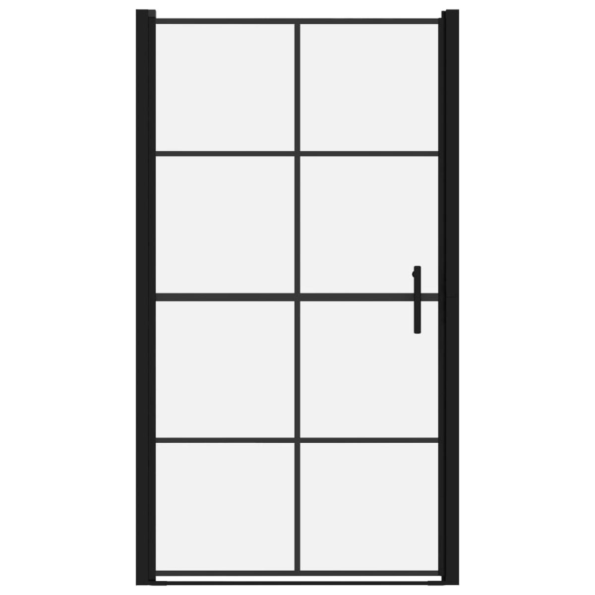 Puertas de ducha de vidrio templado negro 100x178 cm